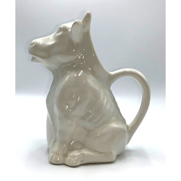White Ceramic Cow Creamer Pitcher - Picture 3 of 7